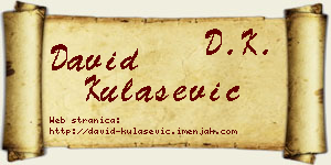 David Kulašević vizit kartica